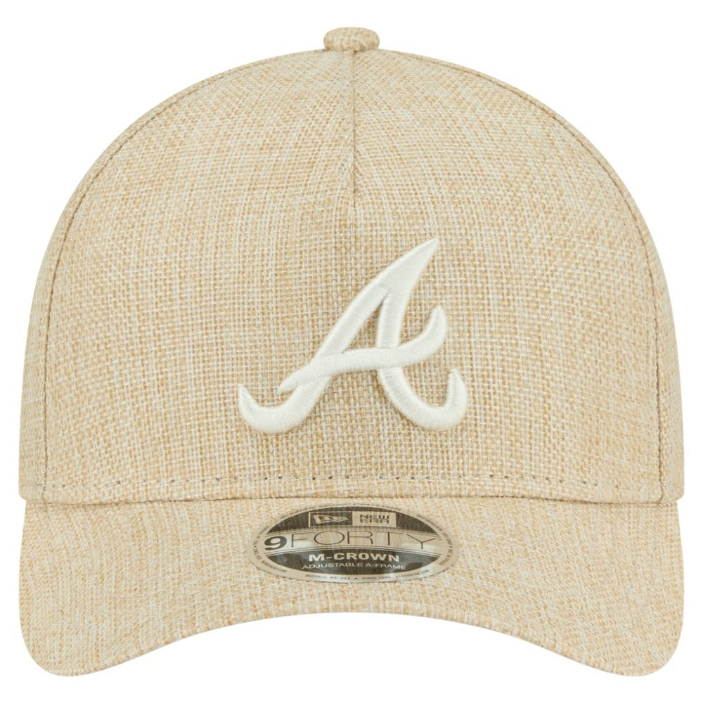 Atlanta Braves Cotton Weave M-Crown A-Frame 9FORTY Adjustable Hat - Beige | New Era