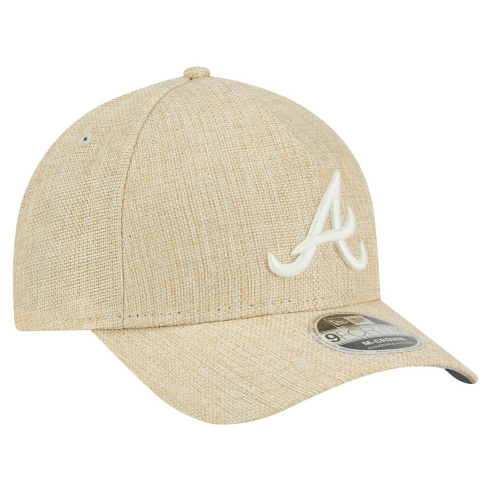 Atlanta Braves Cotton Weave M-Crown A-Frame 9FORTY Adjustable Hat - Beige | New Era