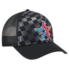 Houston Astros Gradient 9FORTY A-Frame M-Crown Trucker Adjustable Hat - Black | New Era