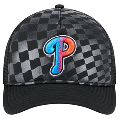 Philadelphia Phillies Gradient 9FORTY A-Frame M-Crown Trucker Adjustable Hat - Black | New Era
