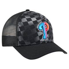 Philadelphia Phillies Gradient 9FORTY A-Frame M-Crown Trucker Adjustable Hat - Black | New Era