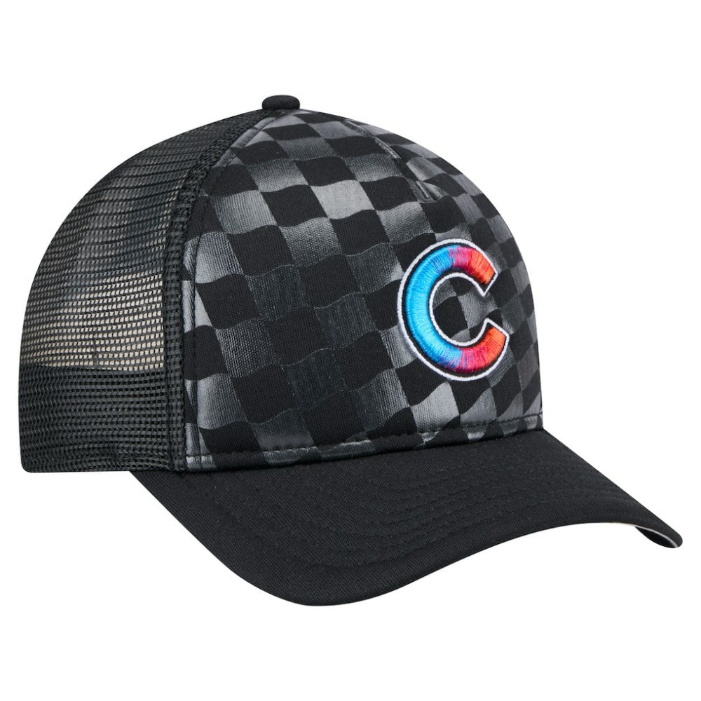 Chicago Cubs Gradient 9FORTY A-Frame M-Crown Trucker Adjustable Hat - Black | New Era