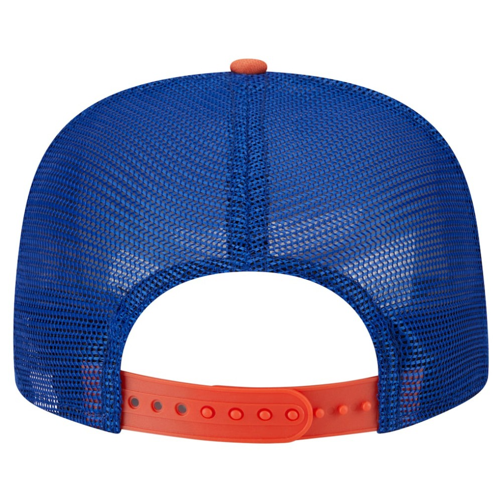 New York Mets Retro Script Trucker 9FIFTY Snapback Hat - White/Orange | New Era