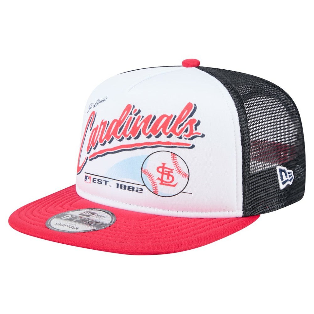 St. Louis Cardinals Retro Script 9FIFTY Snapback Hat - White/Red | New Era