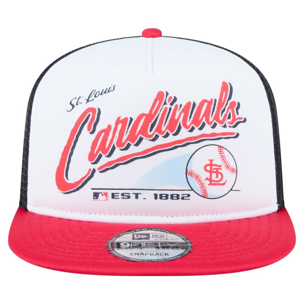 St. Louis Cardinals Retro Script 9FIFTY Snapback Hat - White/Red | New Era