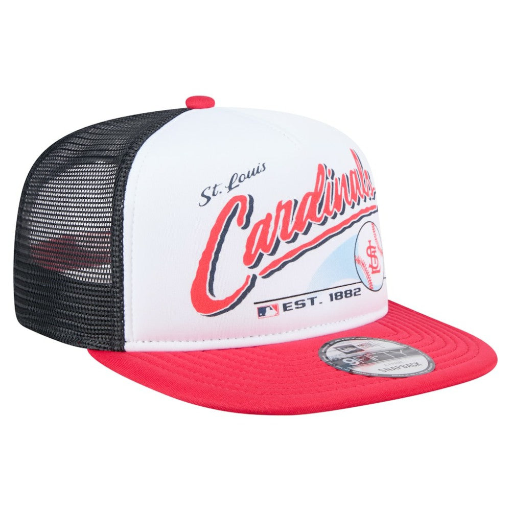 St. Louis Cardinals Retro Script 9FIFTY Snapback Hat - White/Red | New Era
