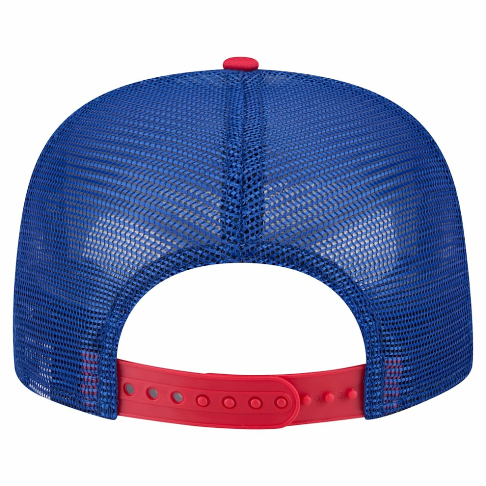 Chicago Cubs Retro Script Trucker 9FIFTY Snapback Hat - White/Red | New Era