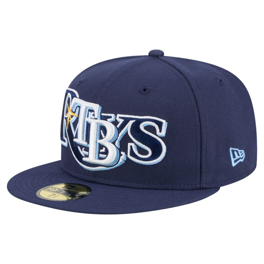 Tampa Bay Rays Overlap 59FIFTY Fitted Hat - Navy | New Era