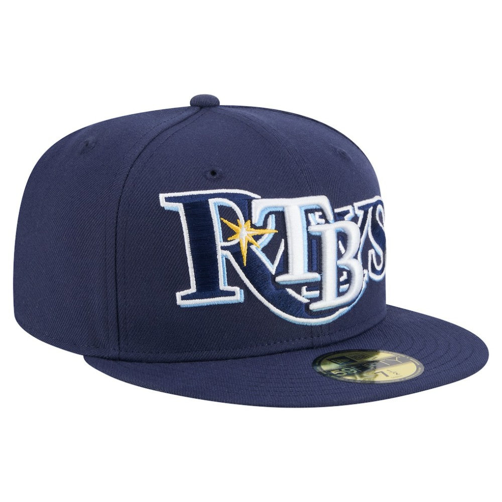 Tampa Bay Rays Overlap 59FIFTY Fitted Hat - Navy | New Era