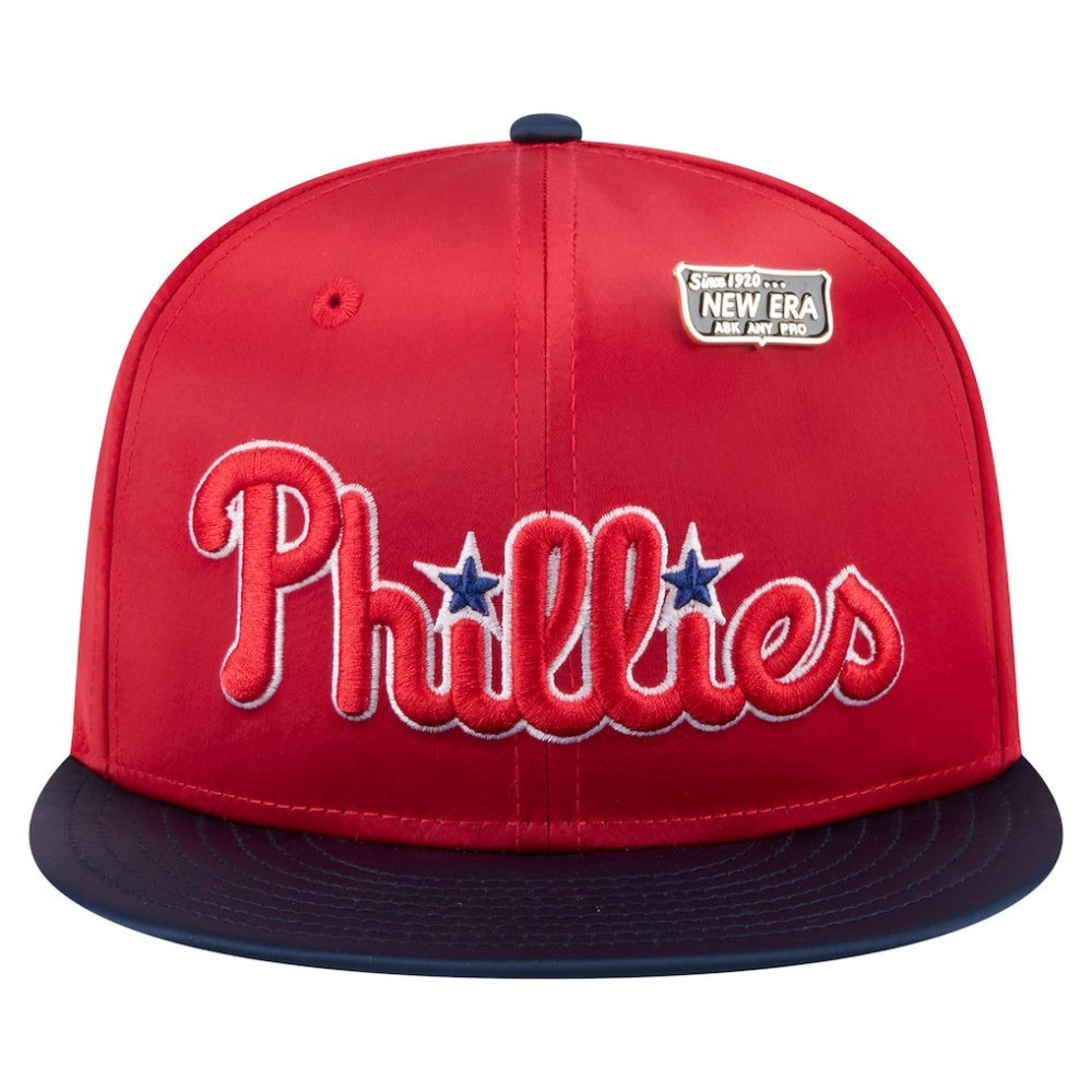 Philadelphia Phillies Satin 59FIFTY Fitted Hat - Red/Navy | New Era