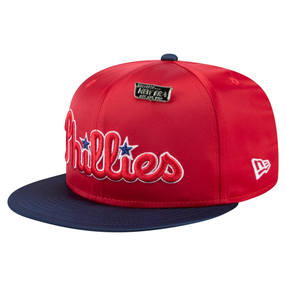 Philadelphia Phillies Satin 59FIFTY Fitted Hat - Red/Navy | New Era