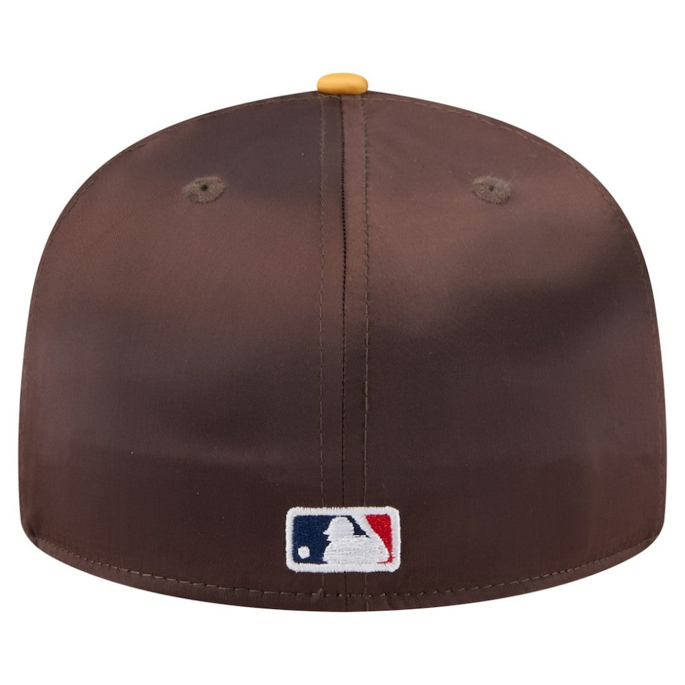 San Diego Padres Satin 59FIFTY Fitted Hat - Brown/Gold | New Era