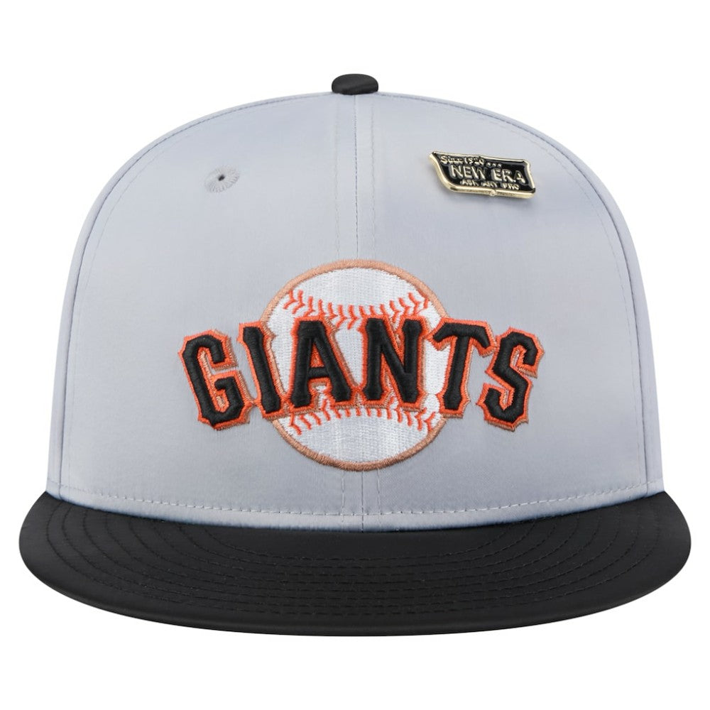 San Francisco Giants Satin 59FIFTY Fitted Hat - Gray/Black | New Era