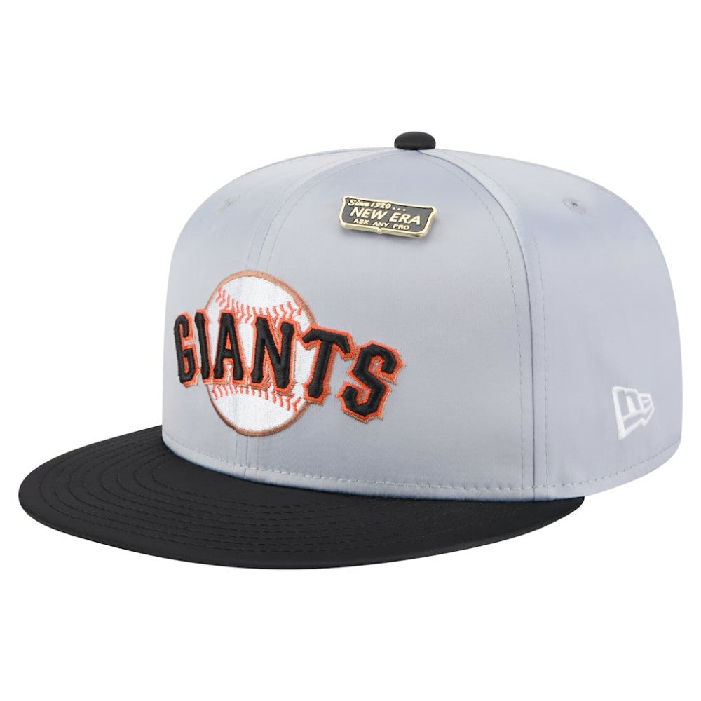 San Francisco Giants Satin 59FIFTY Fitted Hat - Gray/Black | New Era