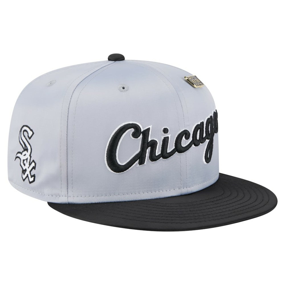 Chicago White Sox Satin 59FIFTY Fitted Hat - Gray/Black | New Era