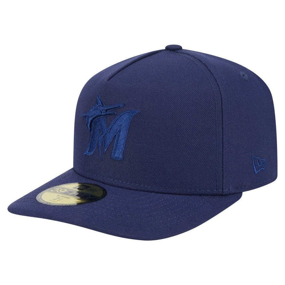 Miami Marlins Color Pack A-Frame 59FIFTY Fitted Hat - Navy | New Era