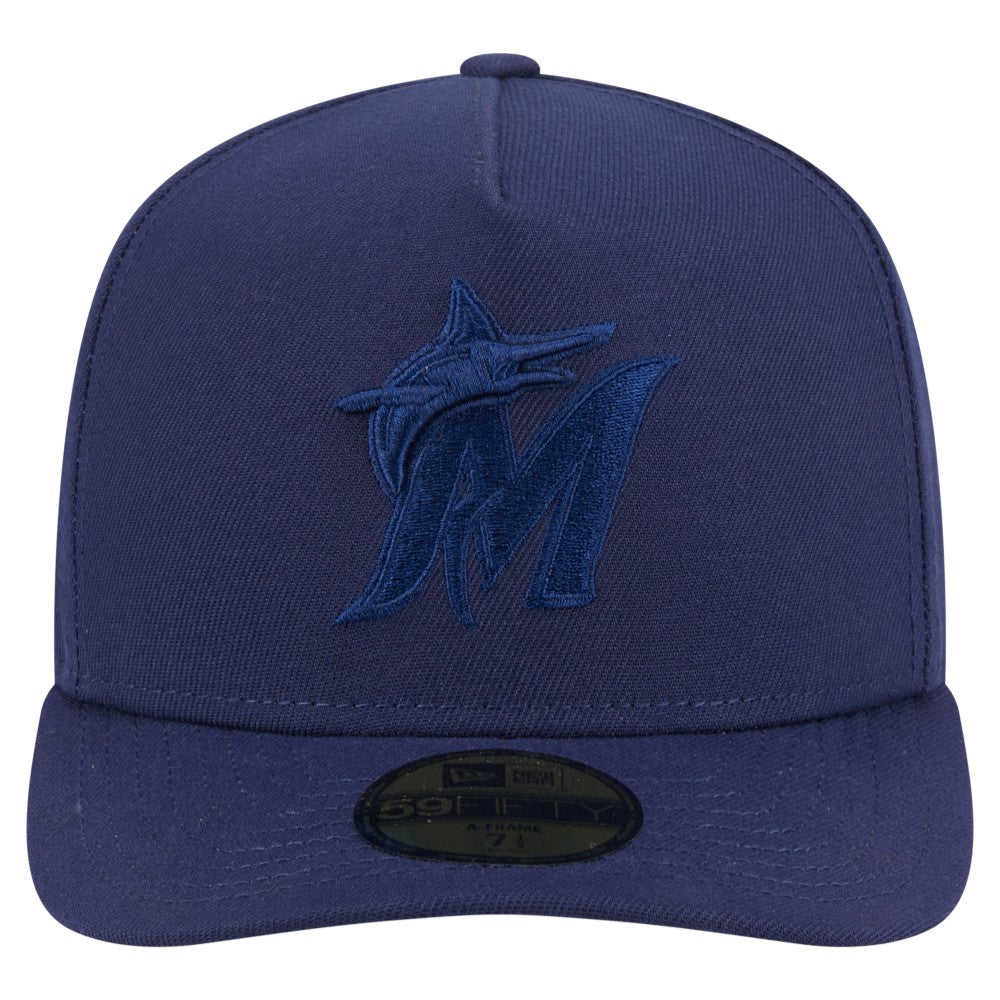Miami Marlins Color Pack A-Frame 59FIFTY Fitted Hat - Navy | New Era