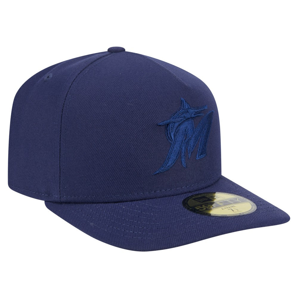 Miami Marlins Color Pack A-Frame 59FIFTY Fitted Hat - Navy | New Era