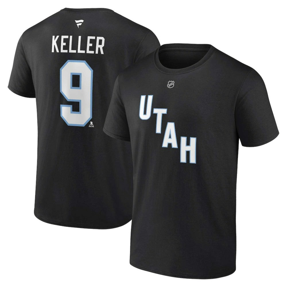 Clayton Keller Utah Mammoth Fanatics Authentic Stack Name & Number T-Shirt