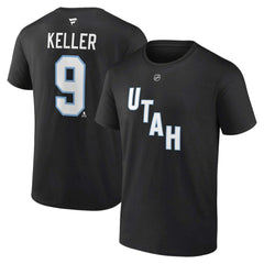 Clayton Keller Utah Mammoth Fanatics Authentic Stack Name & Number T-Shirt