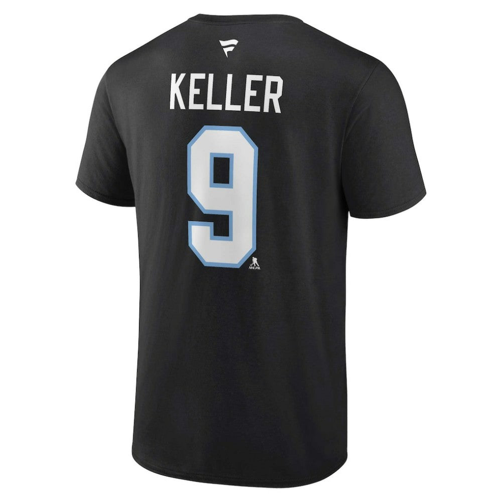 Clayton Keller Utah Mammoth Fanatics Authentic Stack Name & Number T-Shirt