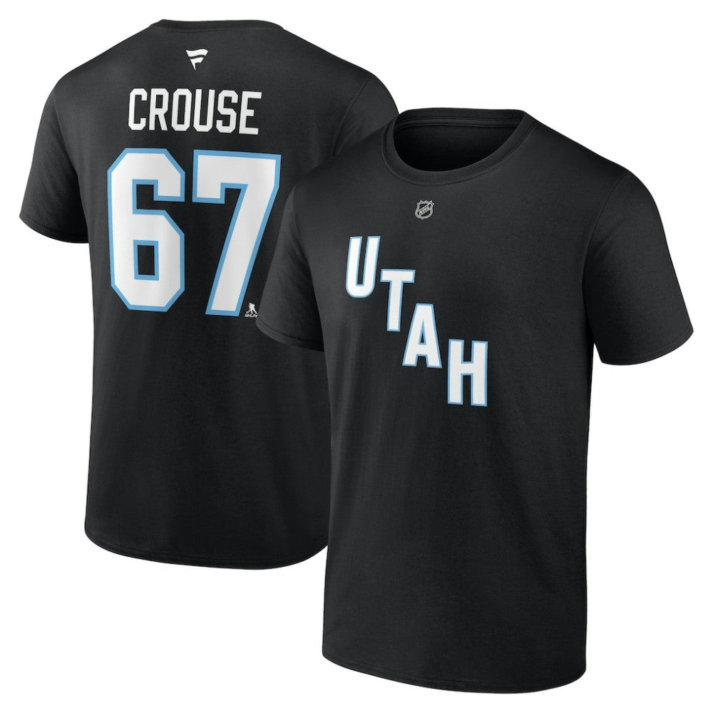 Lawson Crouse Utah Mammoth Fanatics Authentic Stack Name & Number T-Shirt