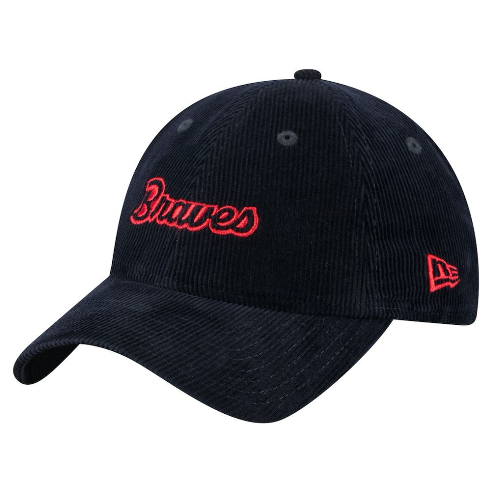 Atlanta Braves Women's Corduroy 9TWENTY Adjustable Hat - Navy | New Era