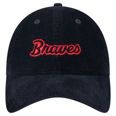 Atlanta Braves Women's Corduroy 9TWENTY Adjustable Hat - Navy | New Era