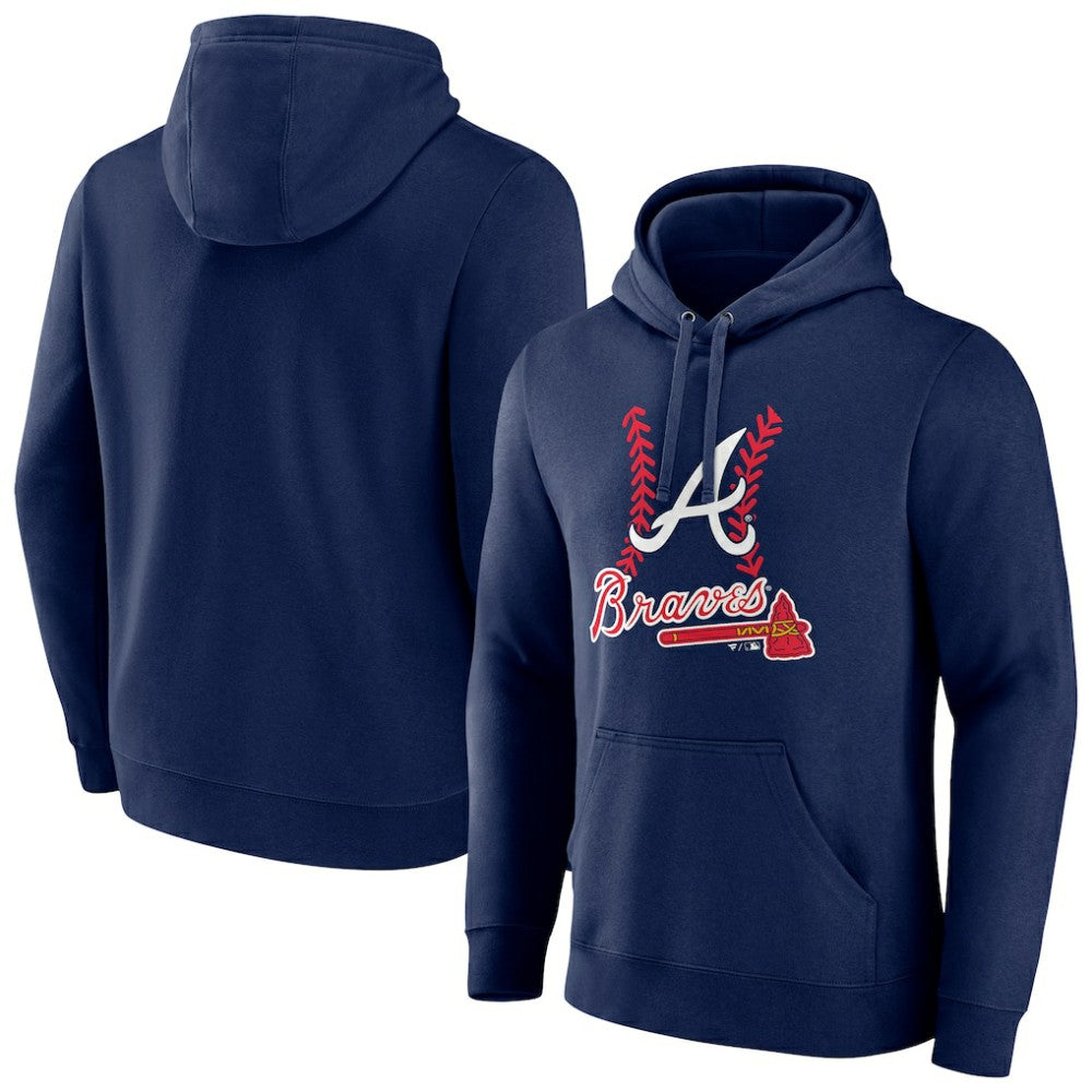 Atlanta Braves Fastball Pullover Hoodie - Navy