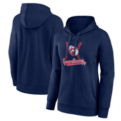 Cleveland Guardians Women's Fastball Pullover Hoodie - Navy