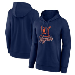 Detroit Tigers Women's Fastball Pullover Hoodie - Navy