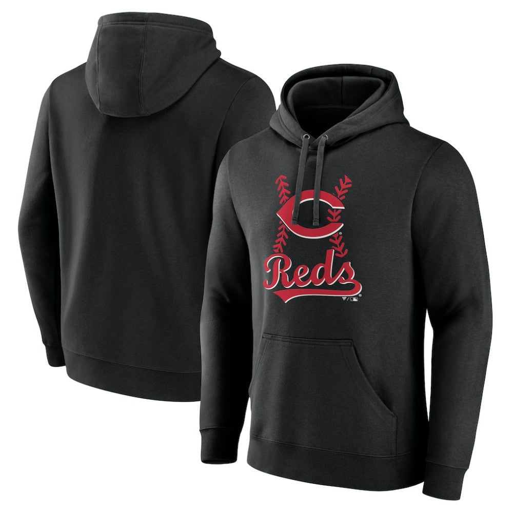 Cincinnati Reds Fastball Pullover Hoodie - Black