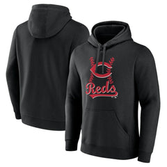 Cincinnati Reds Fastball Pullover Hoodie - Black