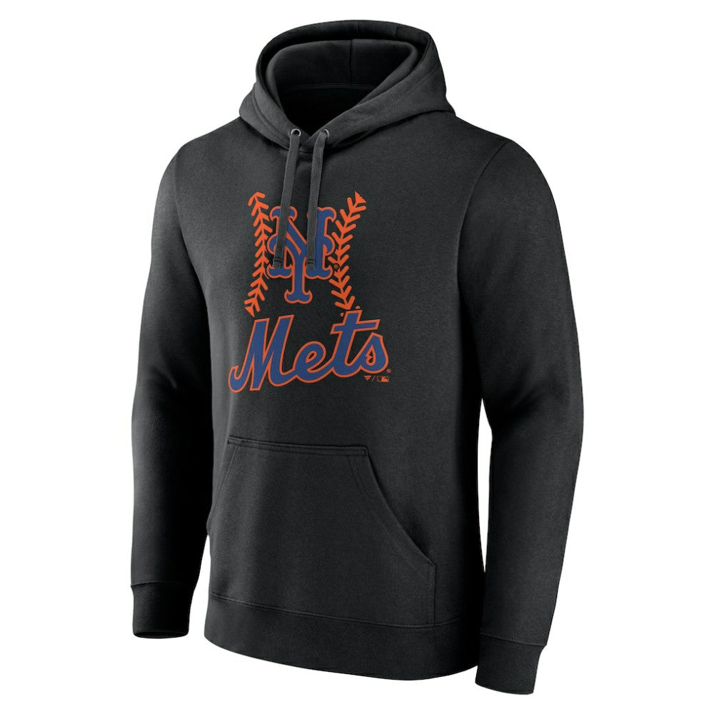 New York Mets Fastball Pullover Hoodie - Black