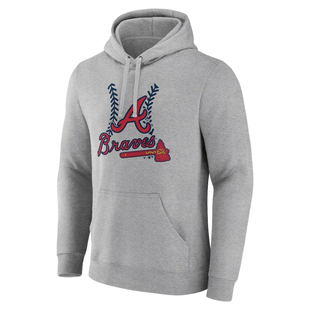 Atlanta Braves Fastball Pullover Hoodie - Gray