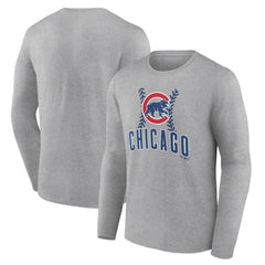 Chicago Cubs Fastball Long Sleeve T-Shirt - Gray