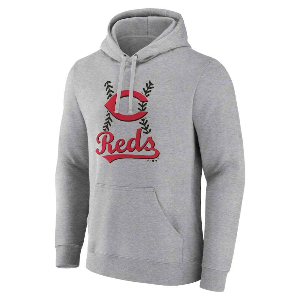 Cincinnati Reds Fastball Pullover Hoodie - Gray