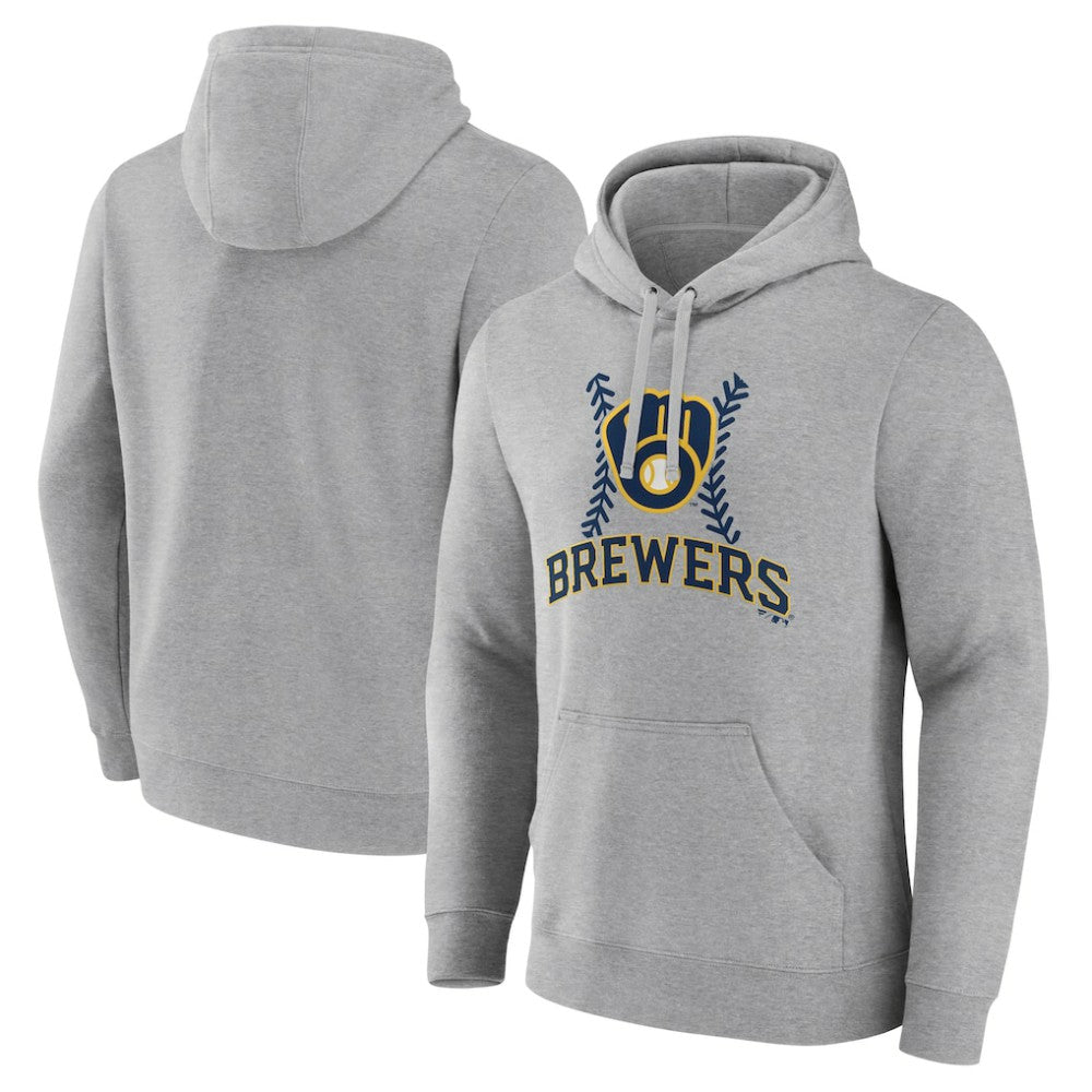 Milwaukee Brewers Fastball Pullover Hoodie - Gray