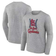 St. Louis Cardinals Fastball Long Sleeve T-Shirt - Gray