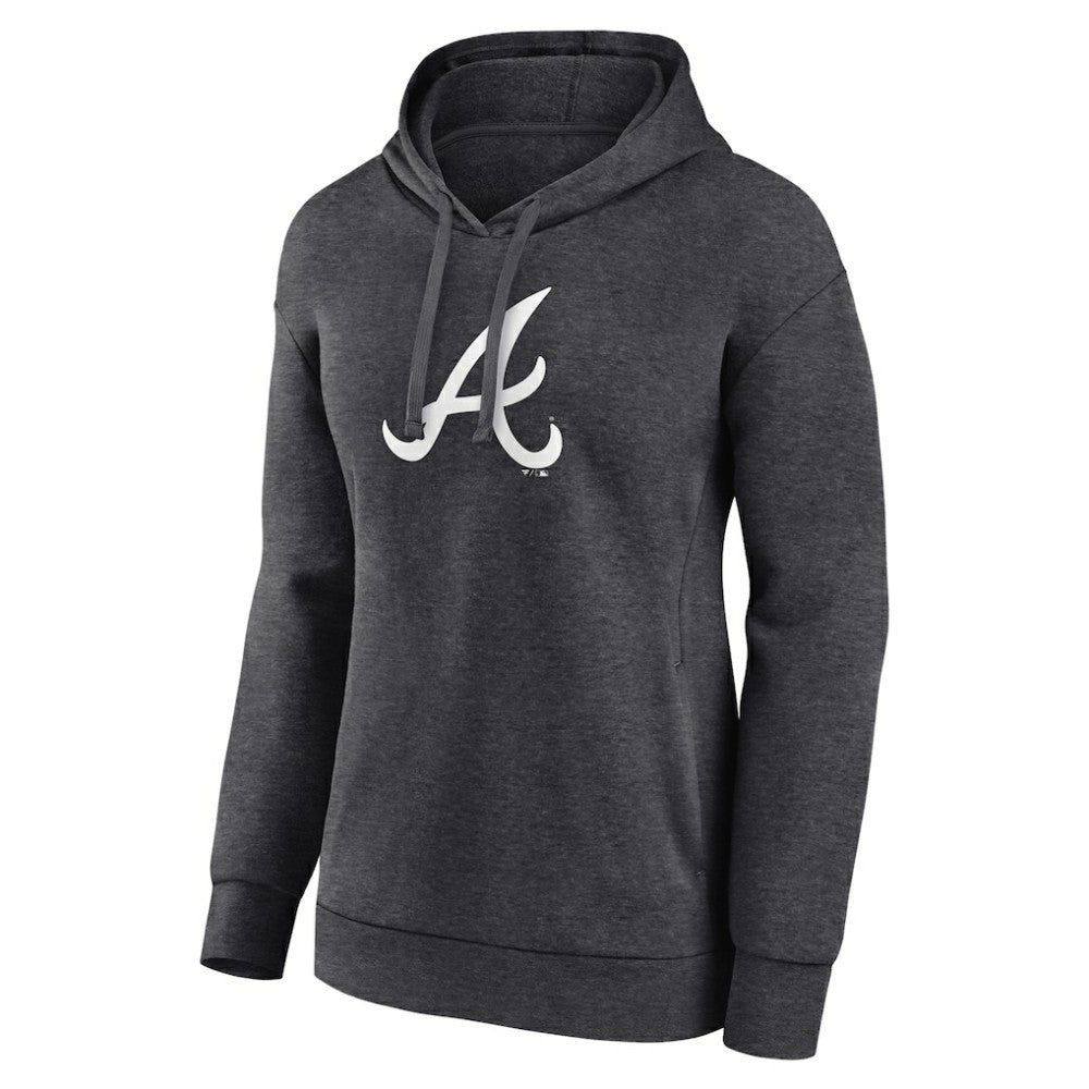 Atlanta Braves Women's Monochrome Pullover Hoodie - Charcoal