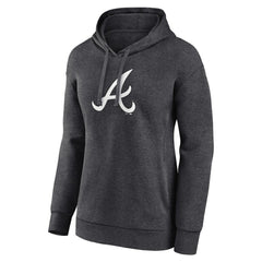 Atlanta Braves Women's Monochrome Pullover Hoodie - Charcoal