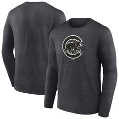 Chicago Cubs Monochrome Long Sleeve T-Shirt - Charcoal