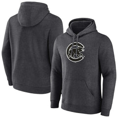 Chicago Cubs Monochrome Pullover Hoodie - Charcoal