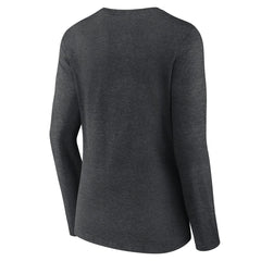Cincinnati Reds Women's Monochrome Long Sleeve V-Neck T-Shirt - Charcoal
