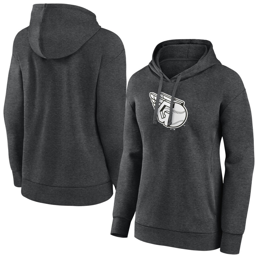 Cleveland Guardians Women's Monochrome Pullover Hoodie - Charcoal