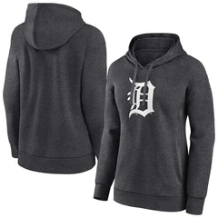 Detroit Tigers Women's Monochrome Pullover Hoodie - Charcoal