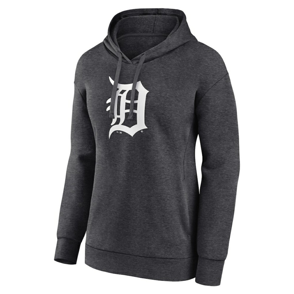 Detroit Tigers Women's Monochrome Pullover Hoodie - Charcoal