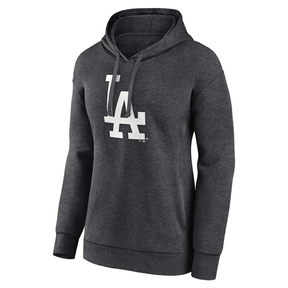 Los Angeles Dodgers Women's Monochrome Pullover Hoodie - Charcoal