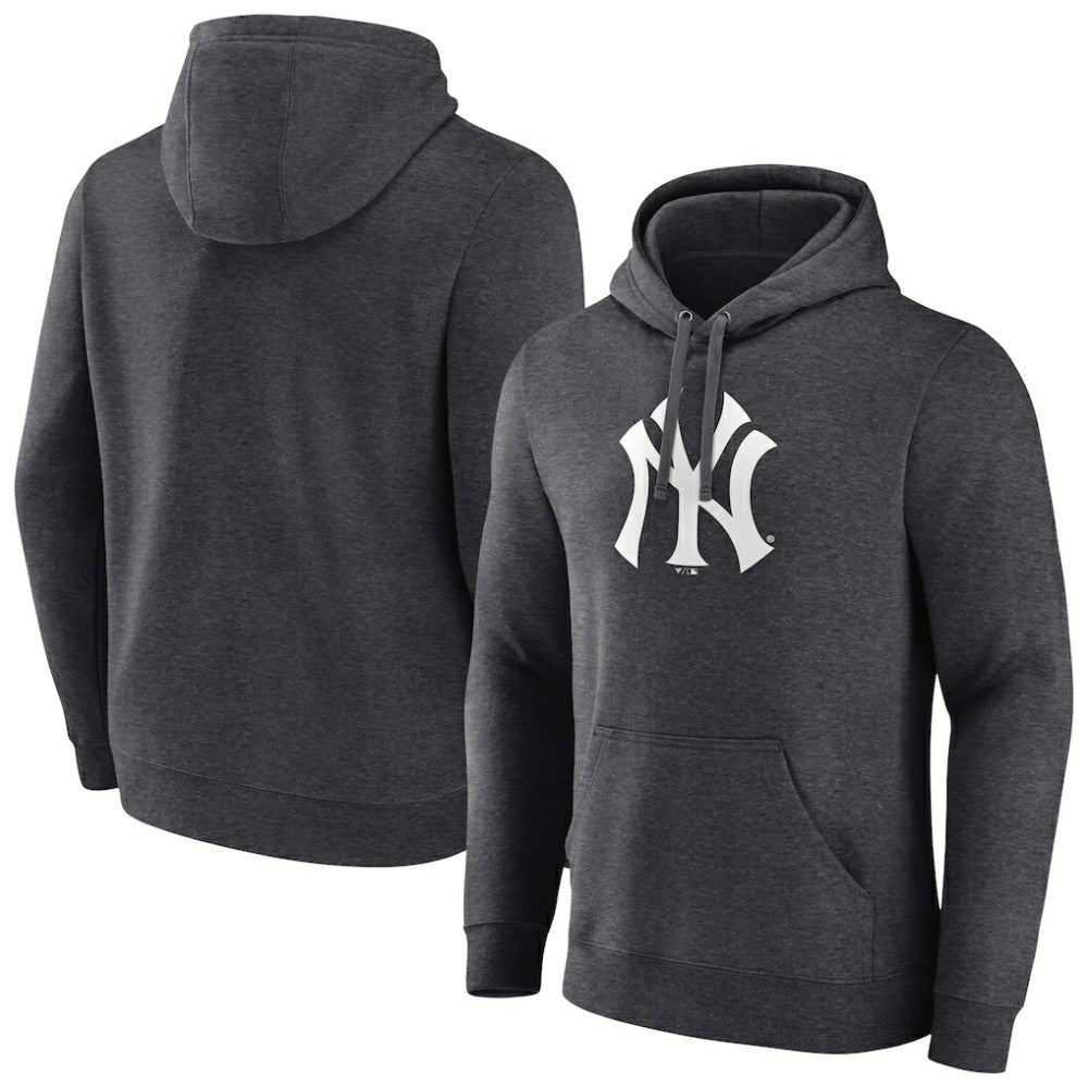 New York Yankees Monochrome Pullover Hoodie - Charcoal