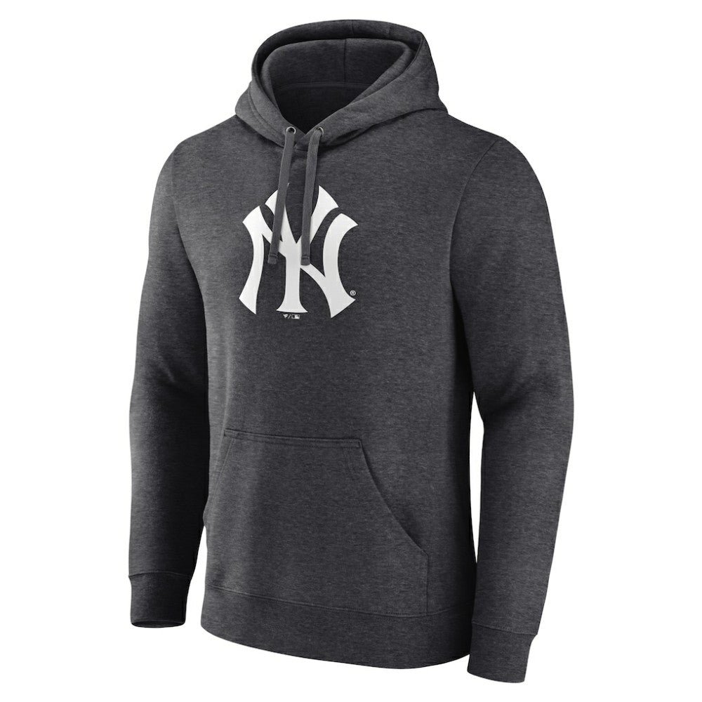 New York Yankees Monochrome Pullover Hoodie - Charcoal